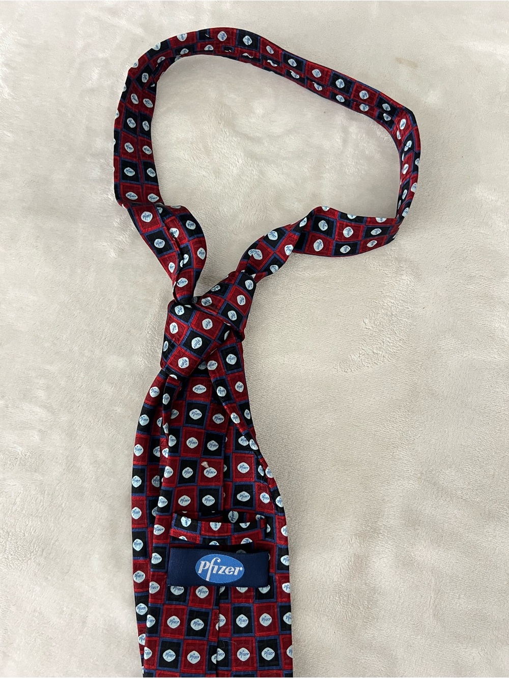 Branded Red Geometric Men's Tie